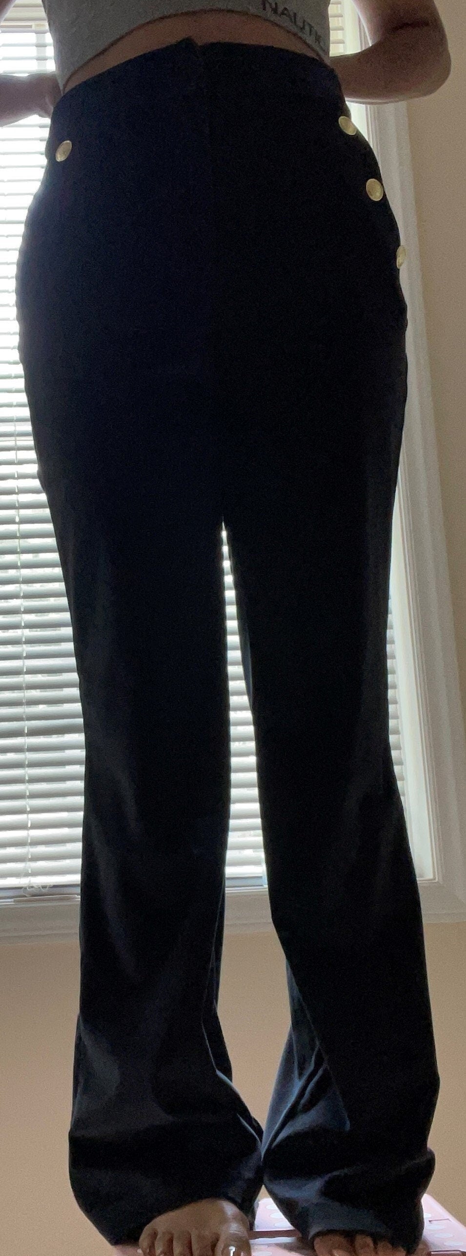 Maison d'Amelie Black Velvet Sailor Pants
