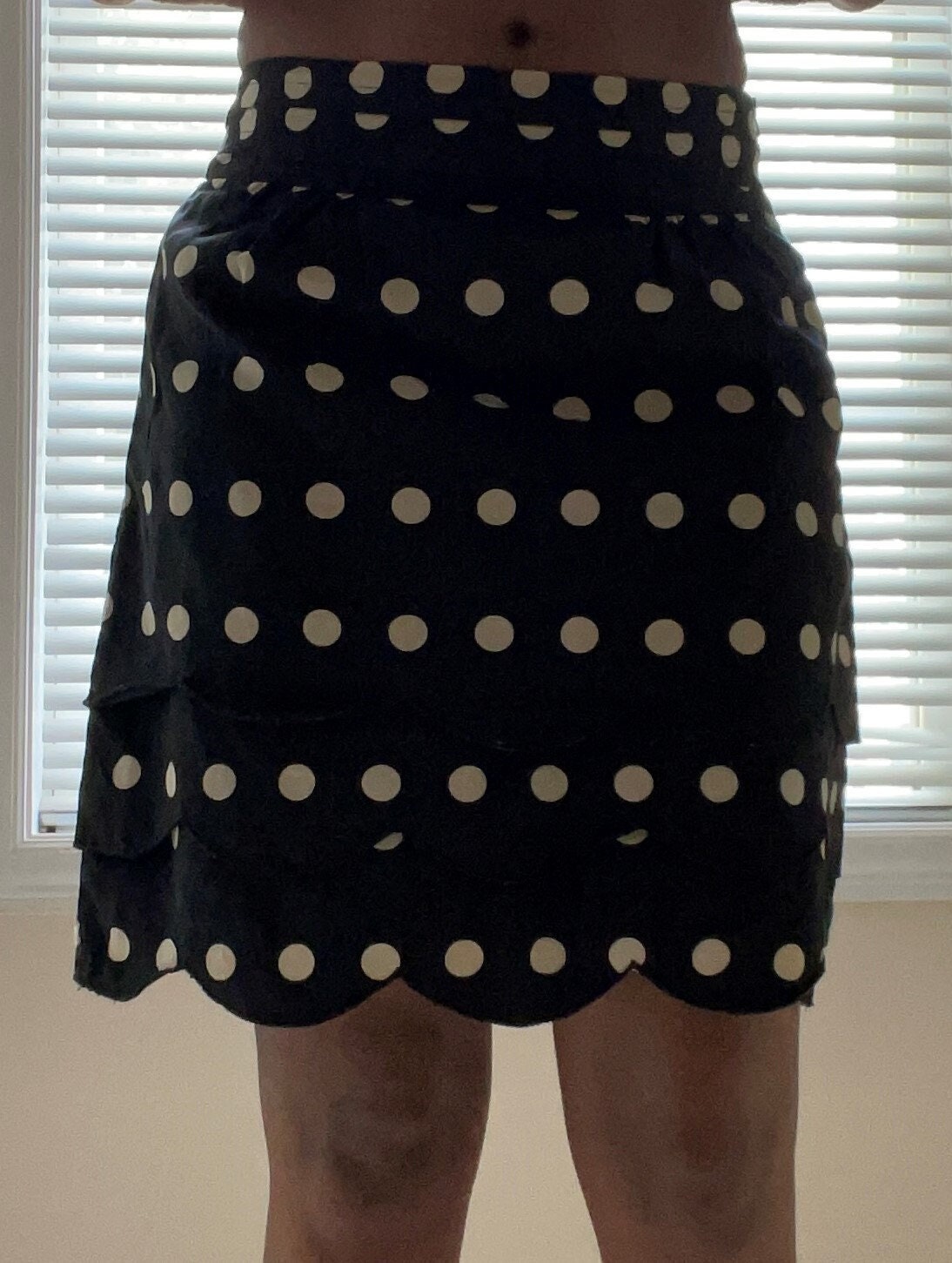 Floreat Layered Black Skirt with Tan Dots