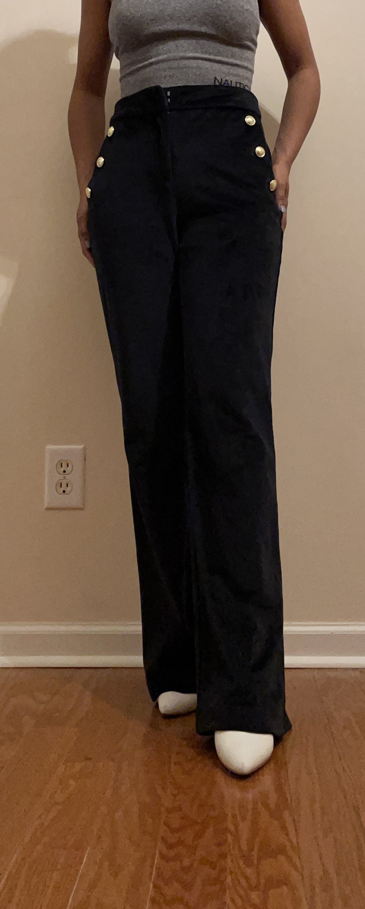 Maison d'Amelie Black Velvet Sailor Pants