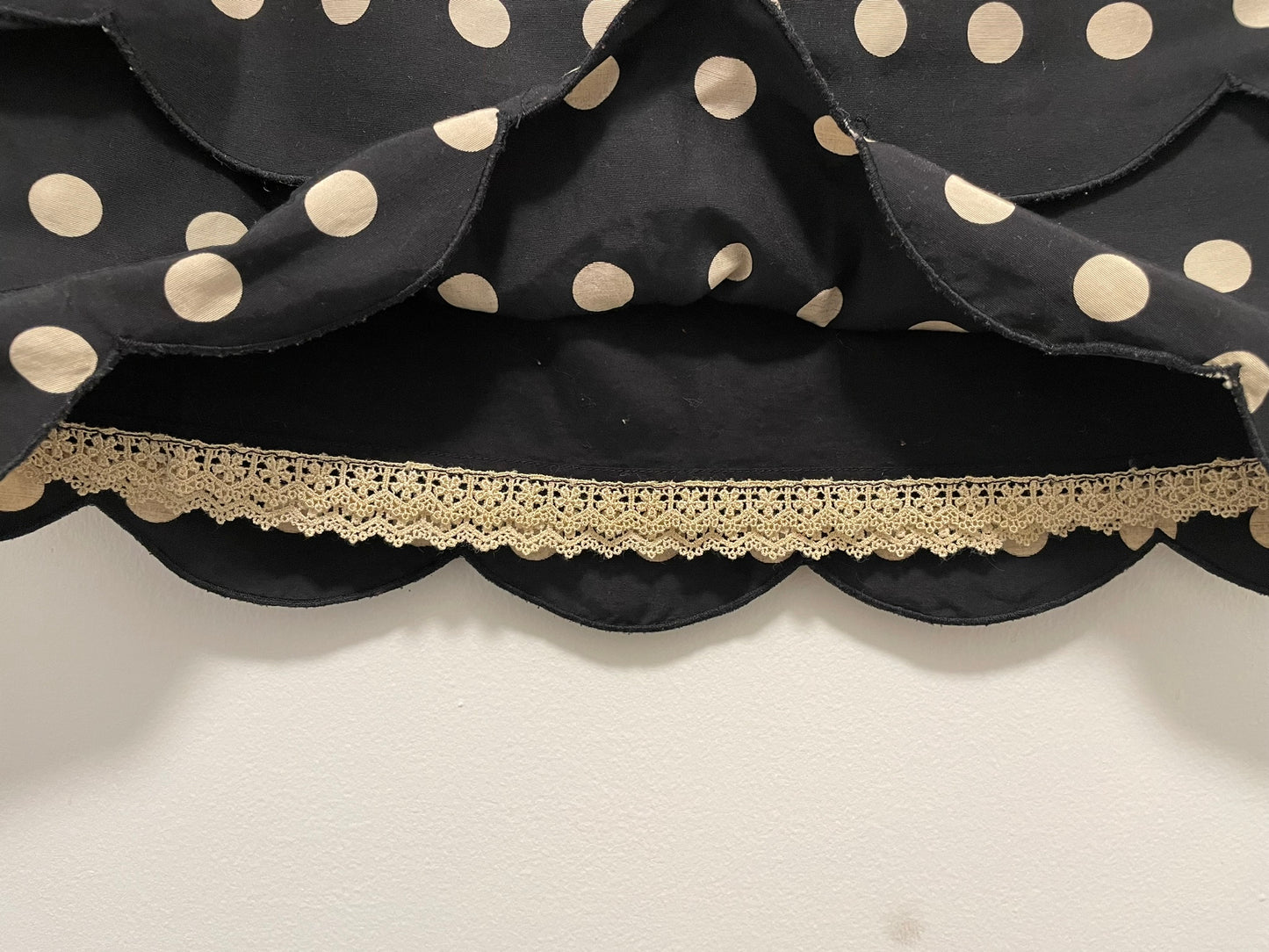 Floreat Layered Black Skirt with Tan Dots