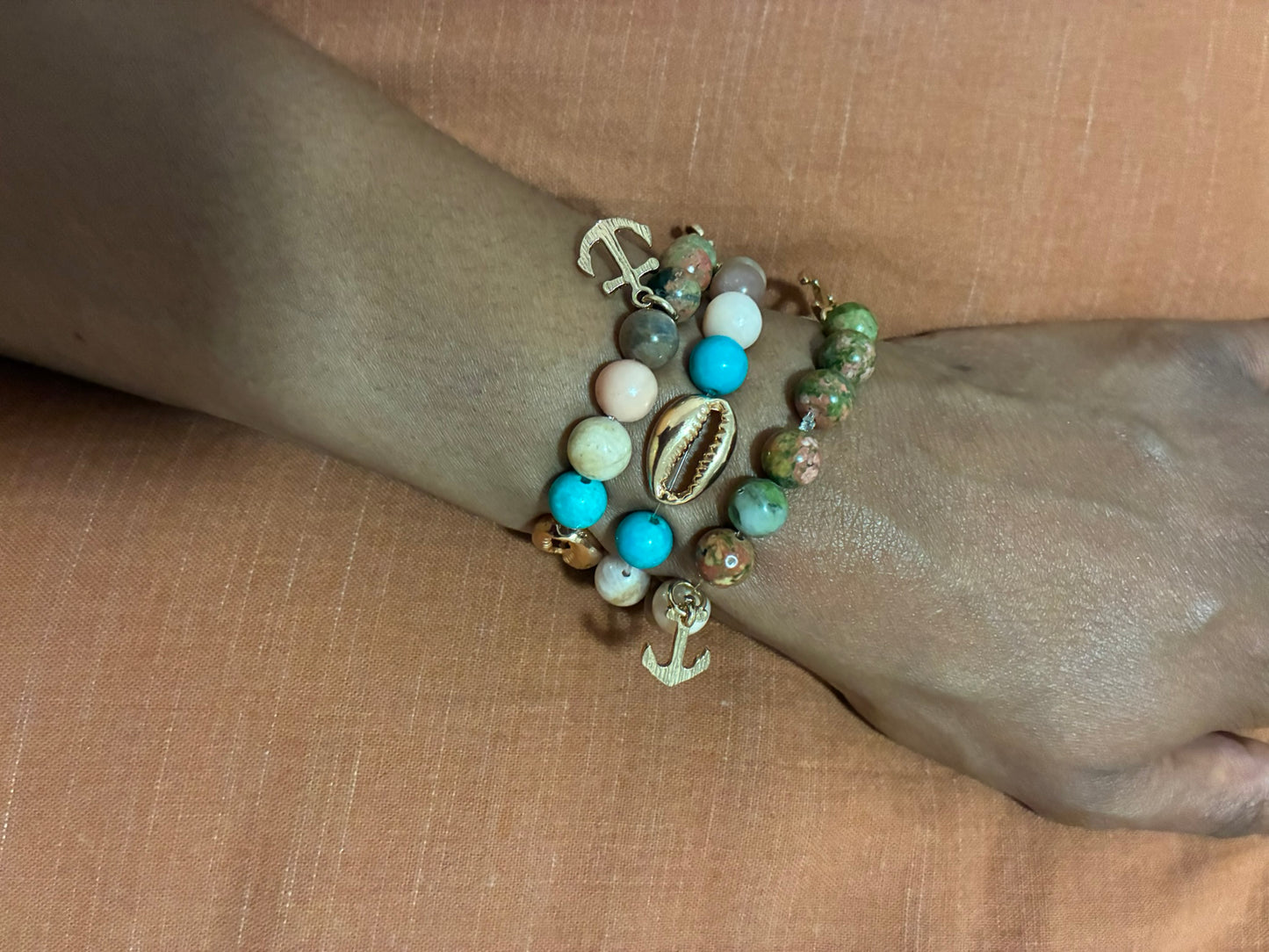 Sand, Sea, Sinse Stretch Charm Bracelet